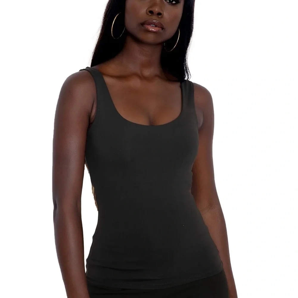BlackMilk Matte Black Tank Top - Picture 2 of 5